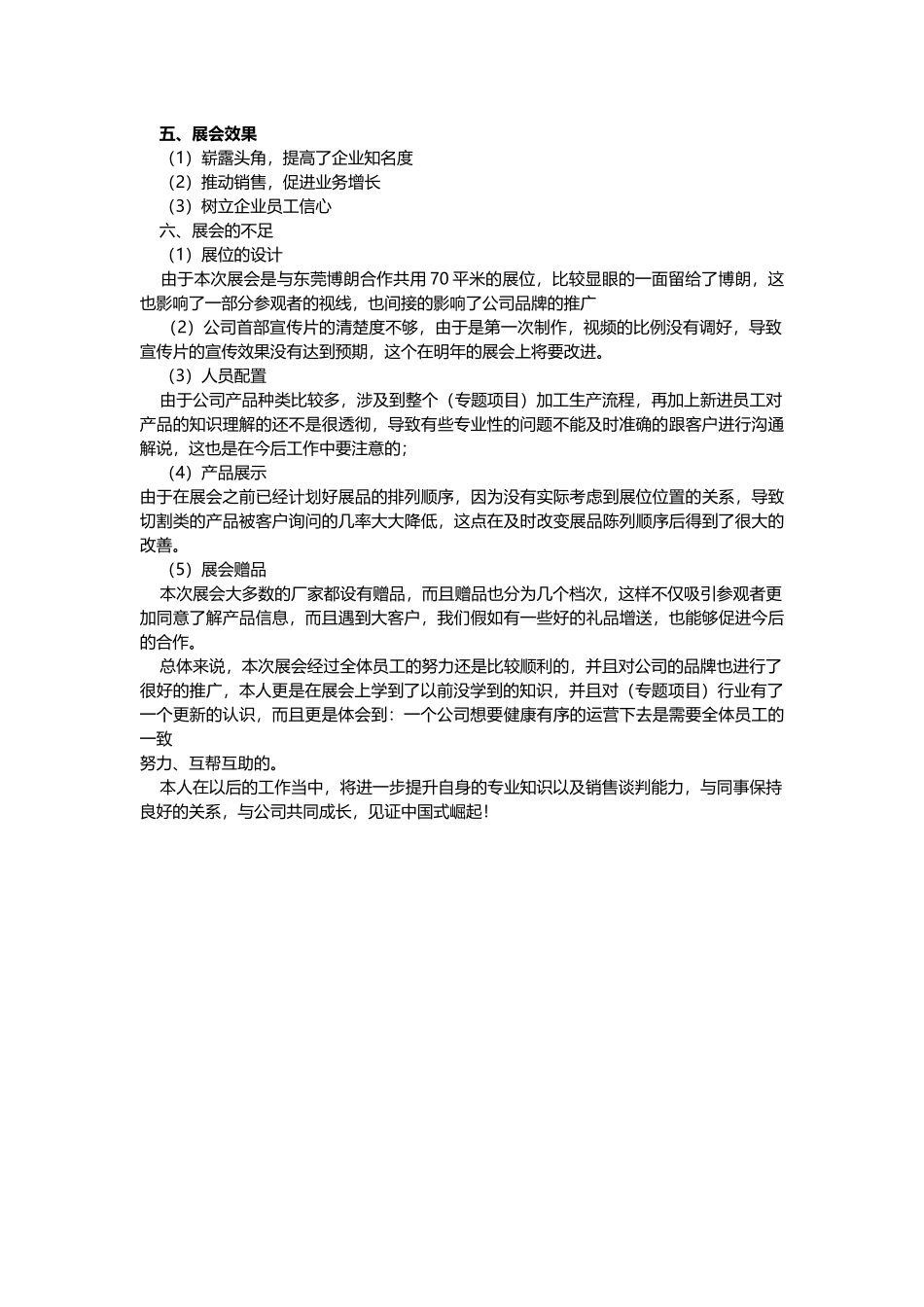 展会策划总结报告word格式文档模板_第2页