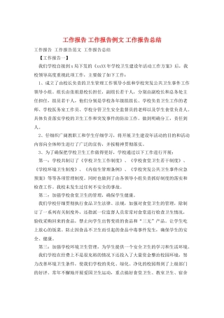 工作报告工作报告例文工作报告总结