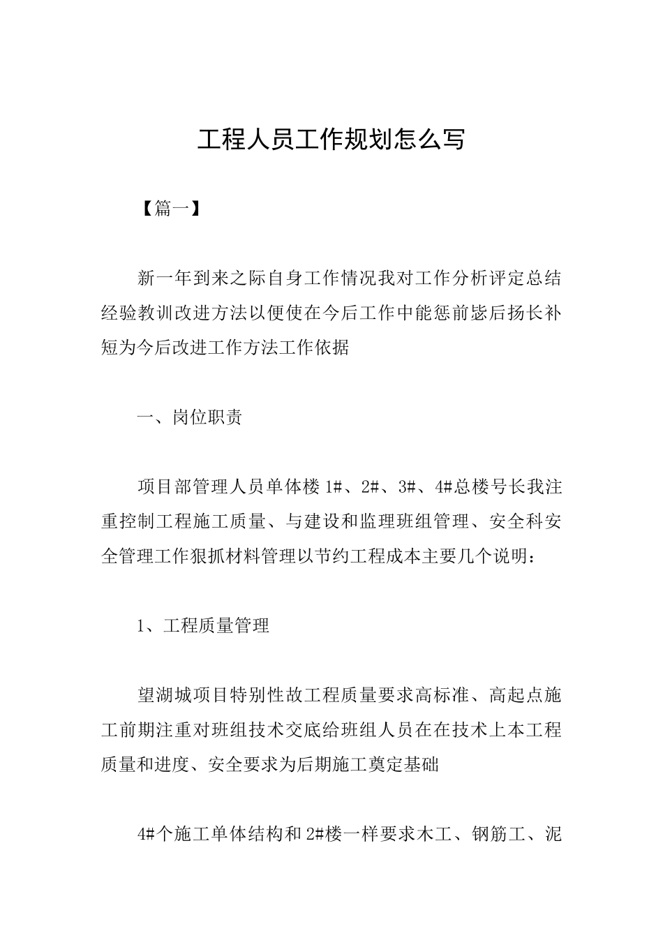 工程人员工作规划怎么写_第1页