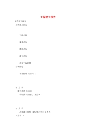 工程竣工报告