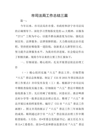 市司法局工作总结三篇