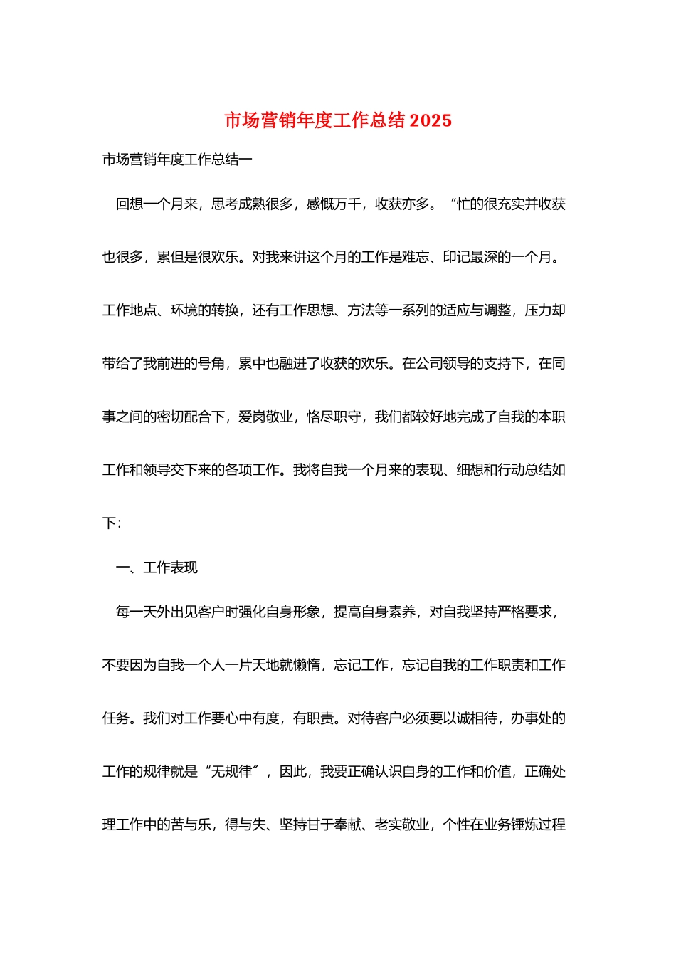 市场营销年度工作总结2025_第1页
