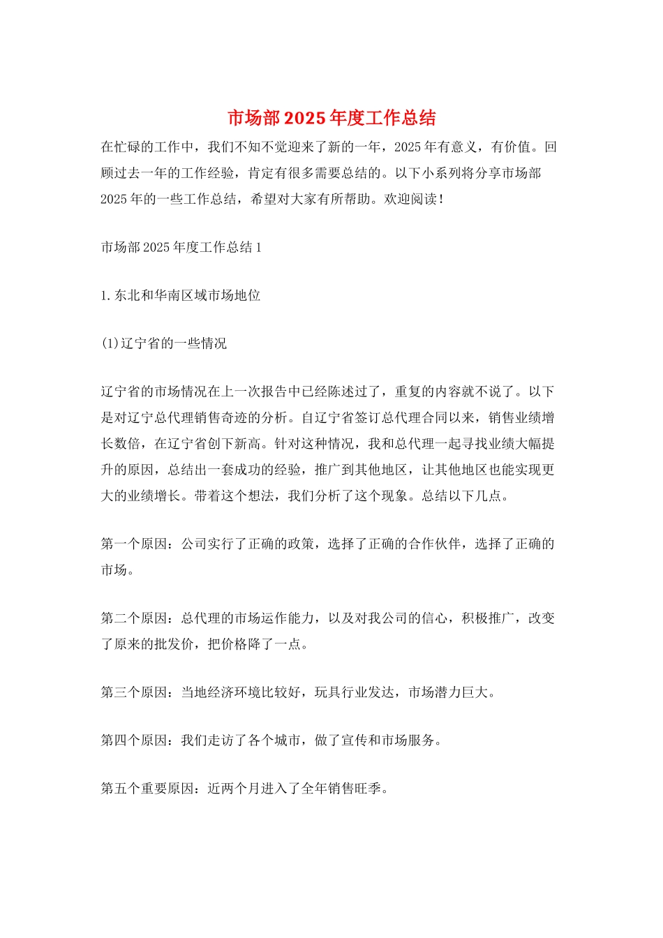 市场部2025年度工作总结_第1页