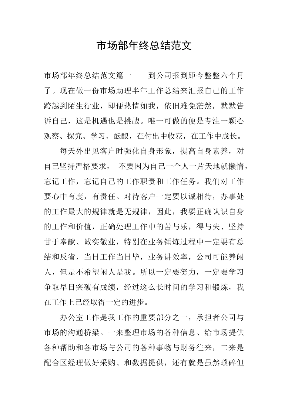 市场部年终总结范文_第1页