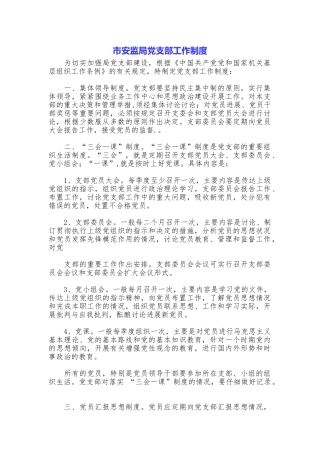 市安监局党支部工作制度