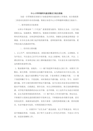 师德师风建设整改方案及措施