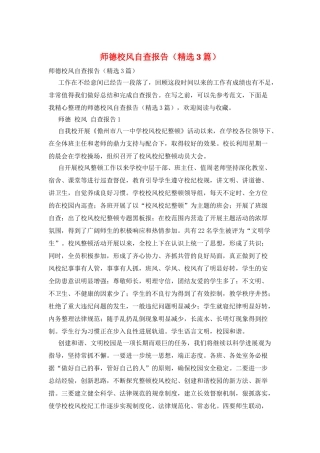 师德校风自查报告