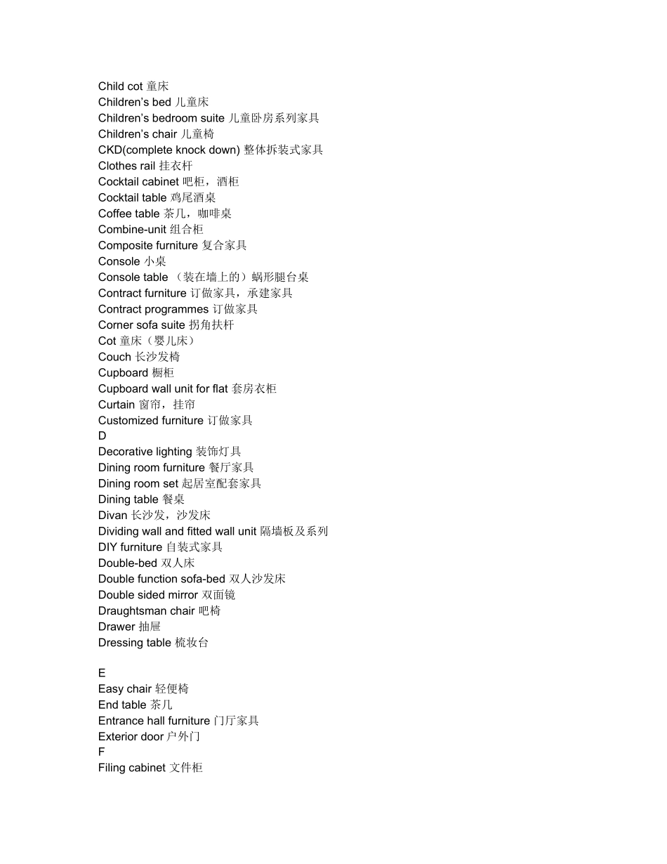 常用家具英文翻译_第2页