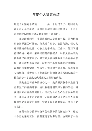 年度个人鉴定总结