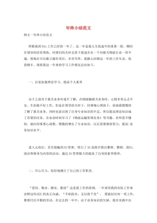 年终小结范文