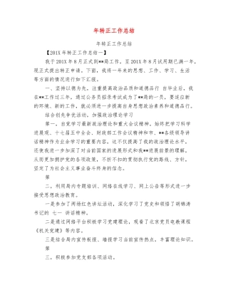 年转正工作总结