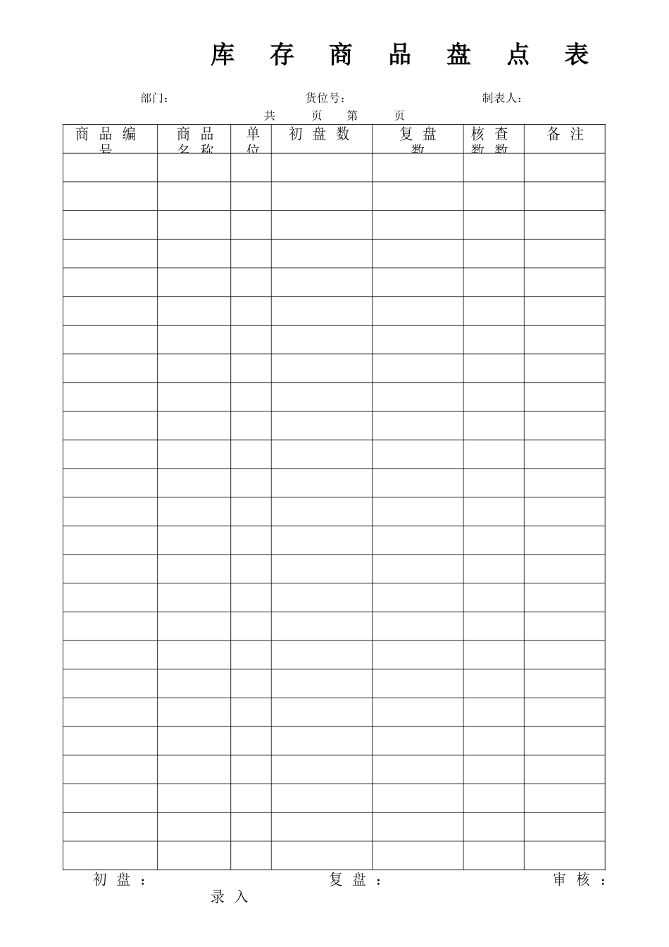 库存商品盘点表_第1页
