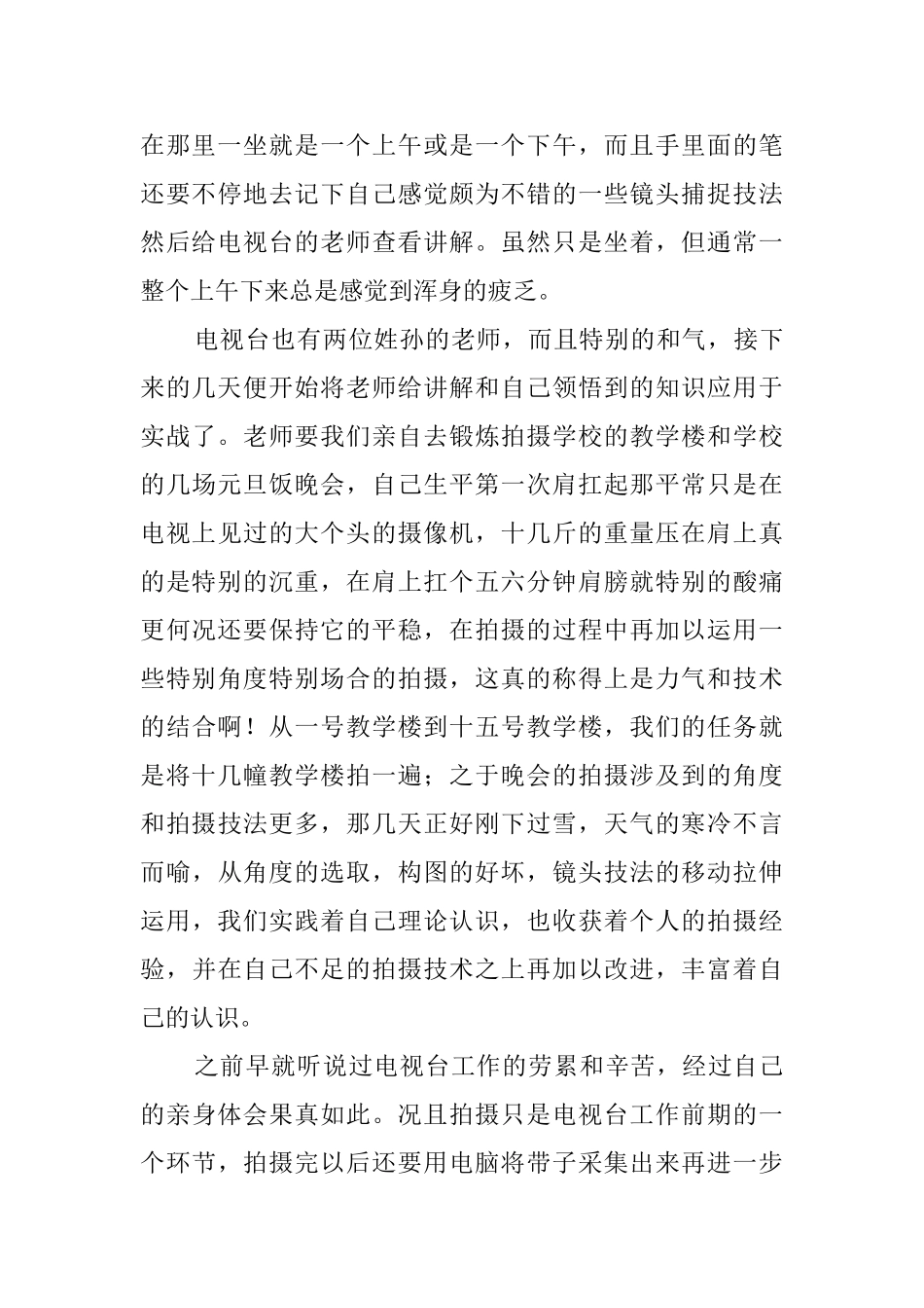 应届毕业生电视台实习报告_第3页