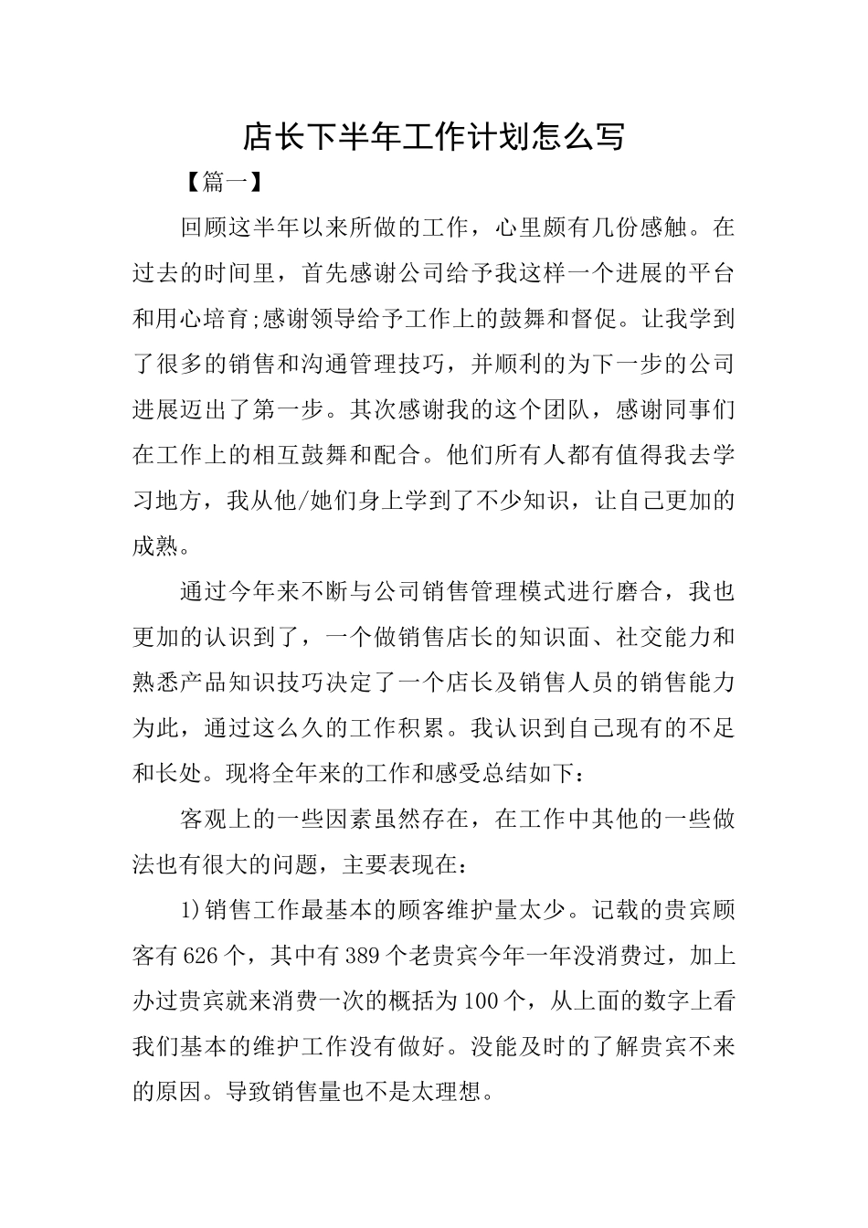 店长下半年工作计划怎么写_第1页