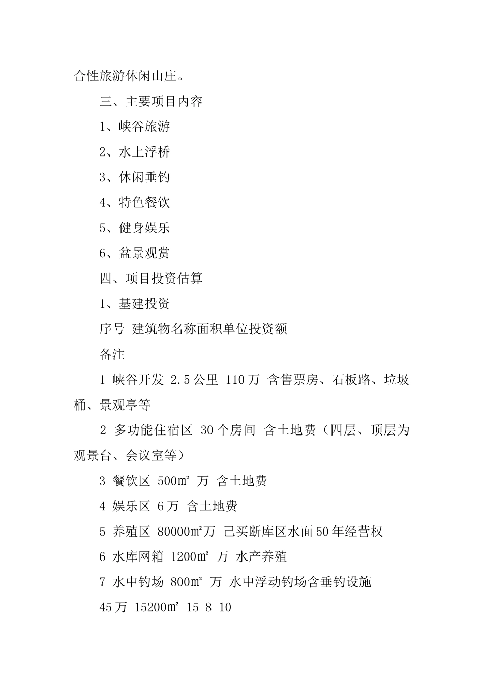 度假山庄商业计划书范本_第2页