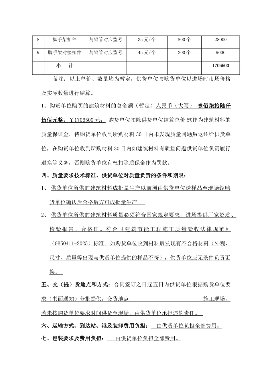 建筑材料采购合同(律师版)_第2页