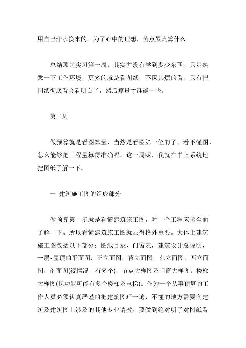 建筑顶岗实习周记范例_第3页