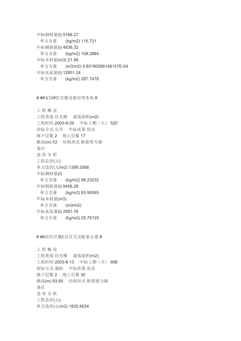 建筑面积常规材料含量_第3页