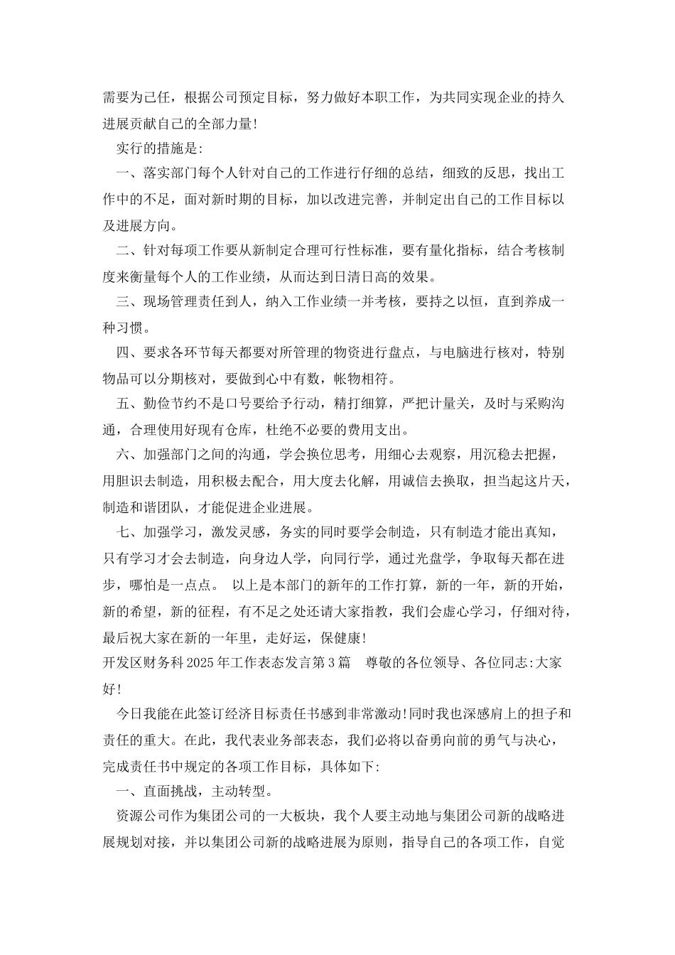 开发区财务科2025年工作表态发言_第3页
