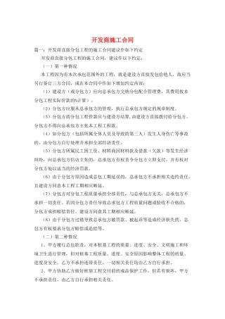 开发商施工合同