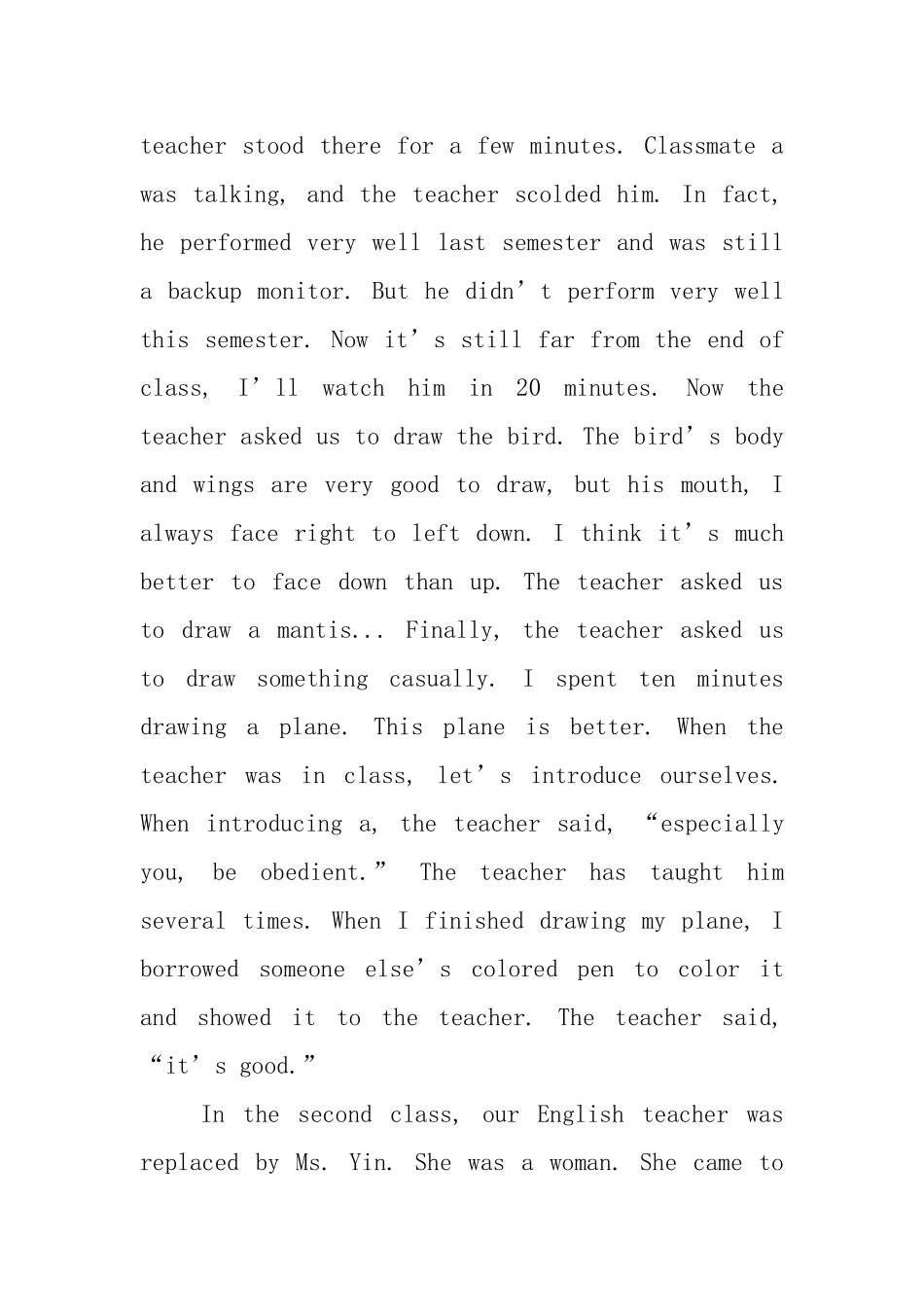 开学第一天英语日记_第3页