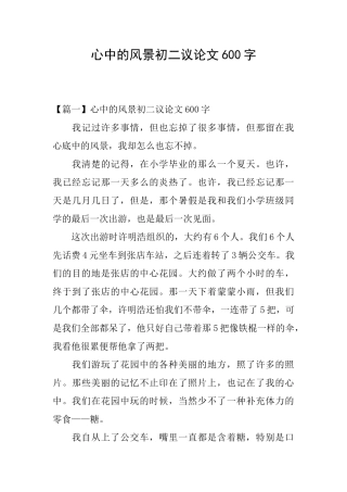 心中的风景初二议论文600字