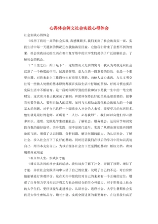 心得体会例文社会实践心得体会