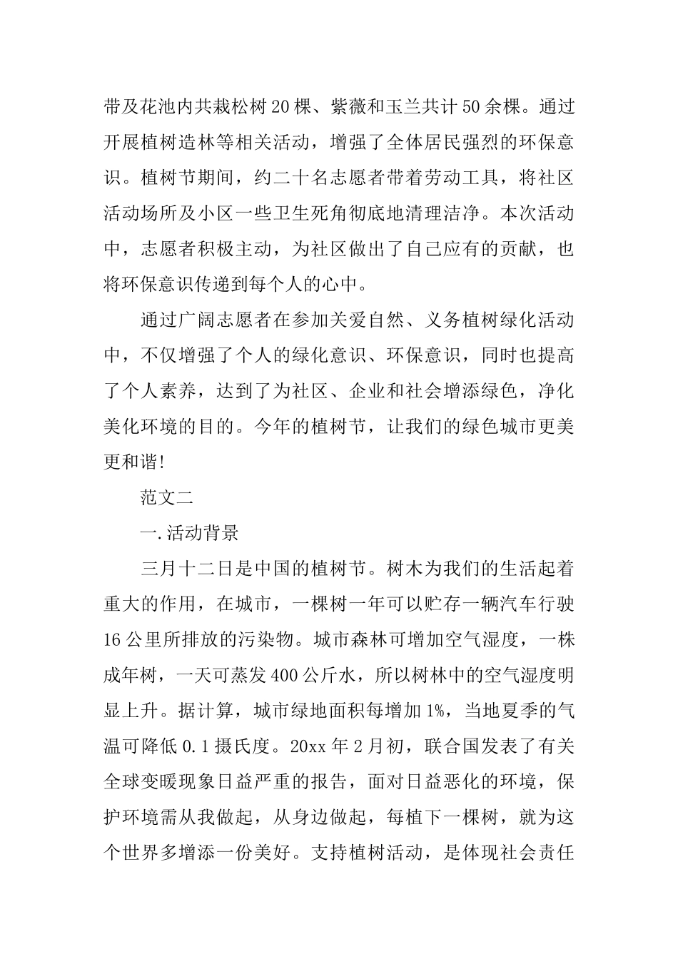 志愿者植树活动总结范文_第2页