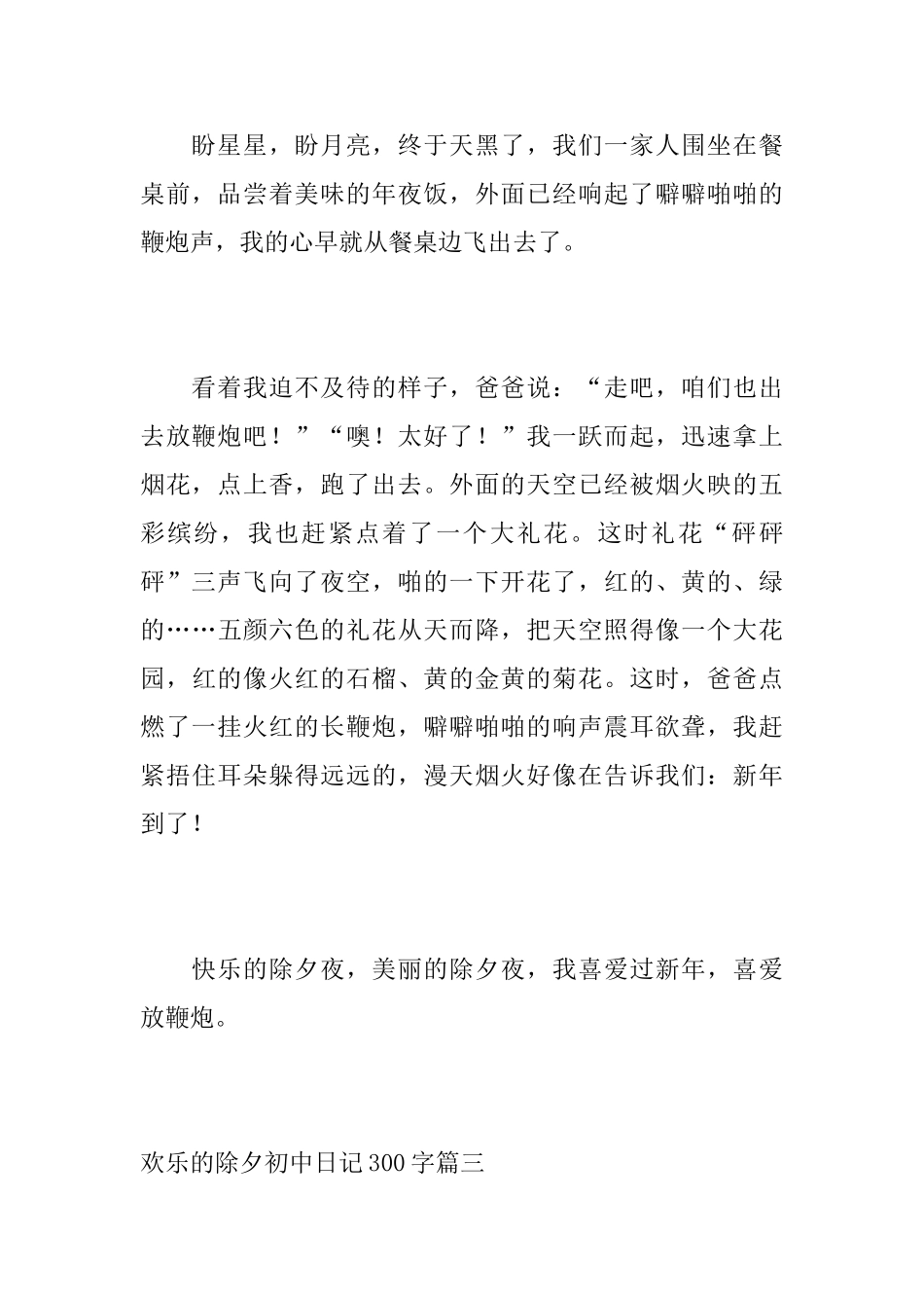 快乐的除夕初中日记300字_第3页