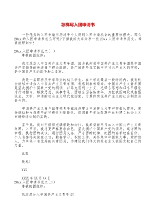 怎样写入团申请书