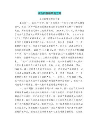 成功的营销策划方案