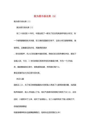 我为领巾添光彩