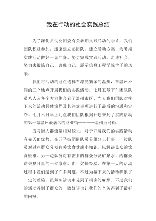 我在行动的社会实践总结
