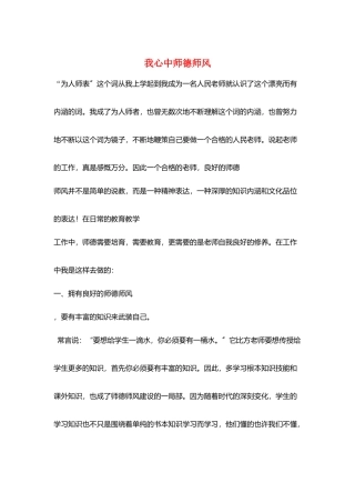 我心中师德师风