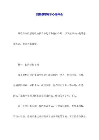 我的感想军训心得体会