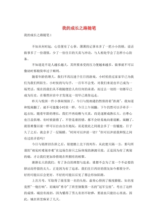 我的成长之路随笔