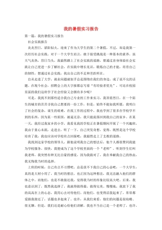 我的暑假实习报告