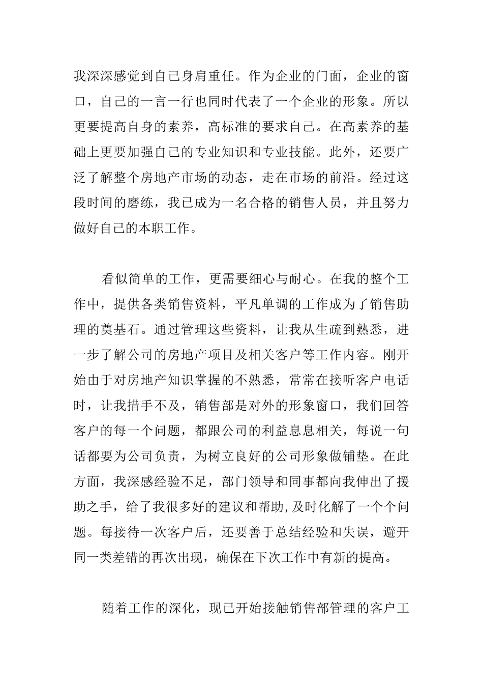 房地产销售年度个人工作总结500字_第2页