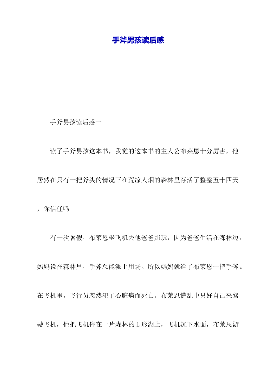 手斧男孩读后感_第1页