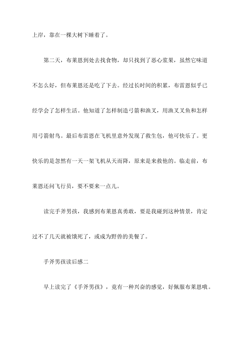 手斧男孩读后感_第2页