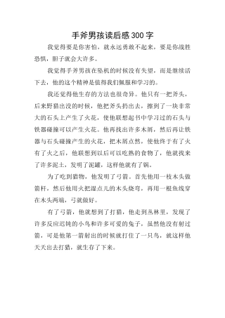 手斧男孩读后感300字