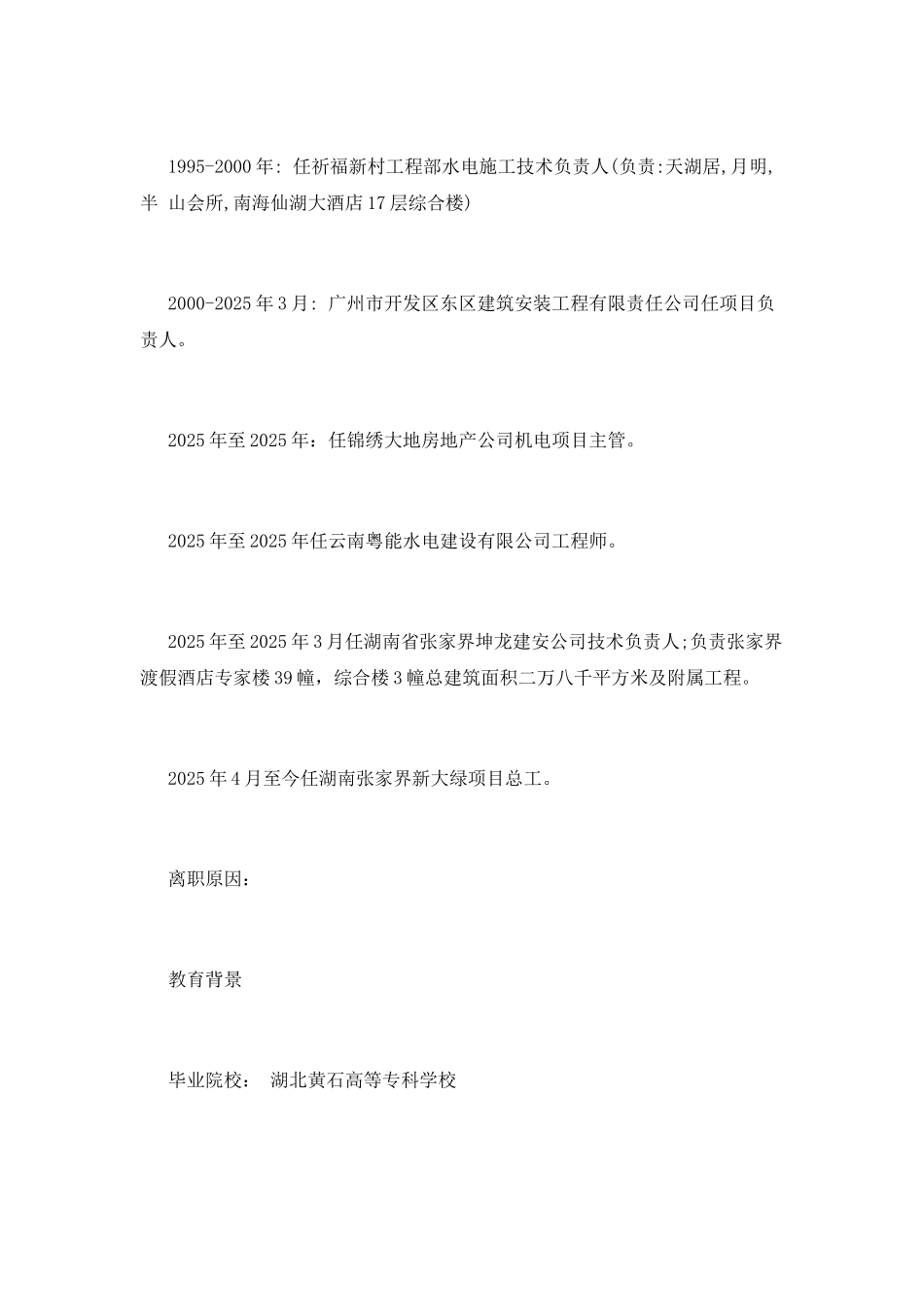 技术负责人工作简历模板_第2页