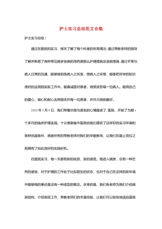 护士实习总结范文合集