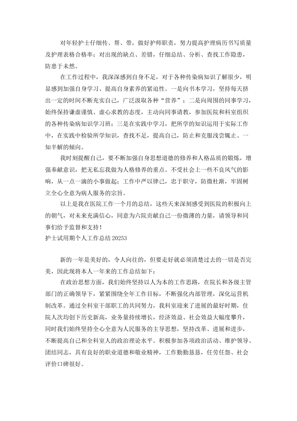 护士试用期个人工作总结2025_第3页