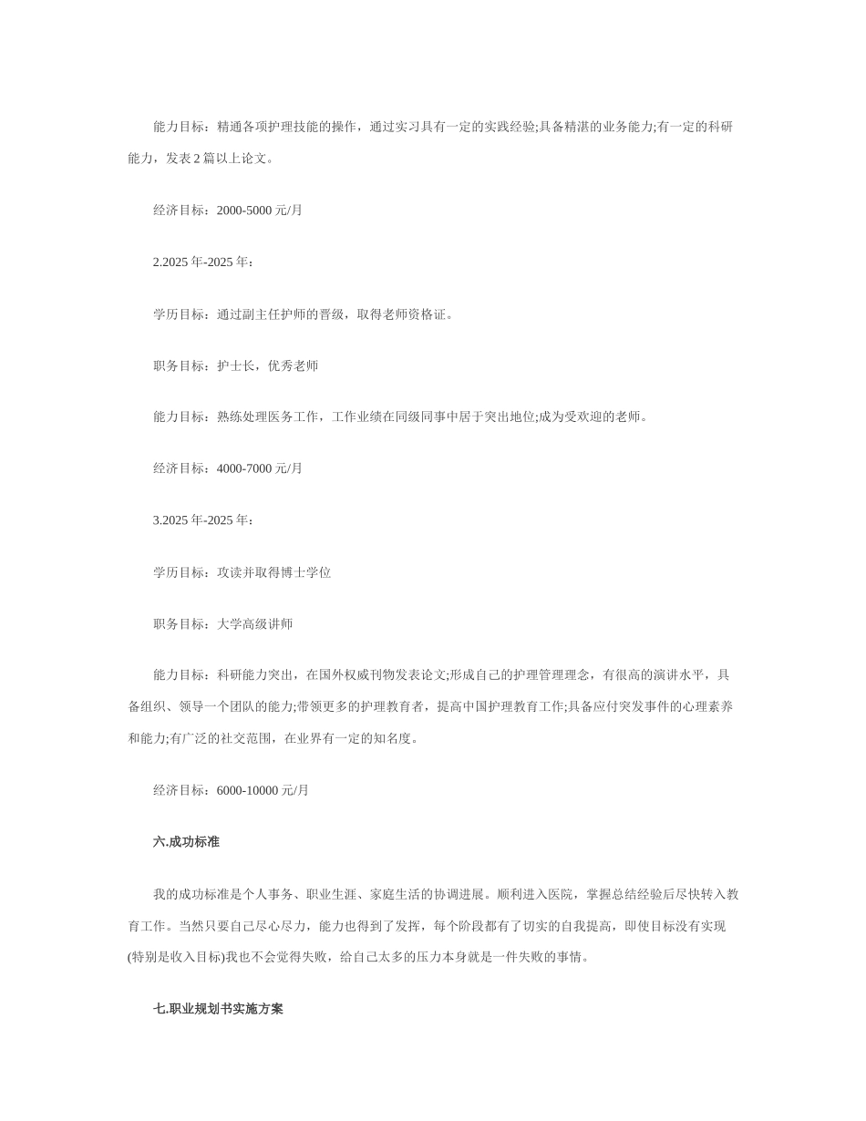护理职业生涯规划书_第3页
