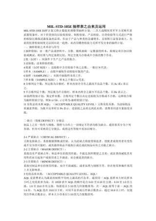 抽样计划表的由来及运用验货
