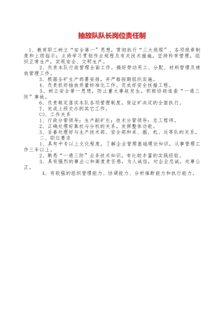 抽放队队长岗位责任制——精品资料