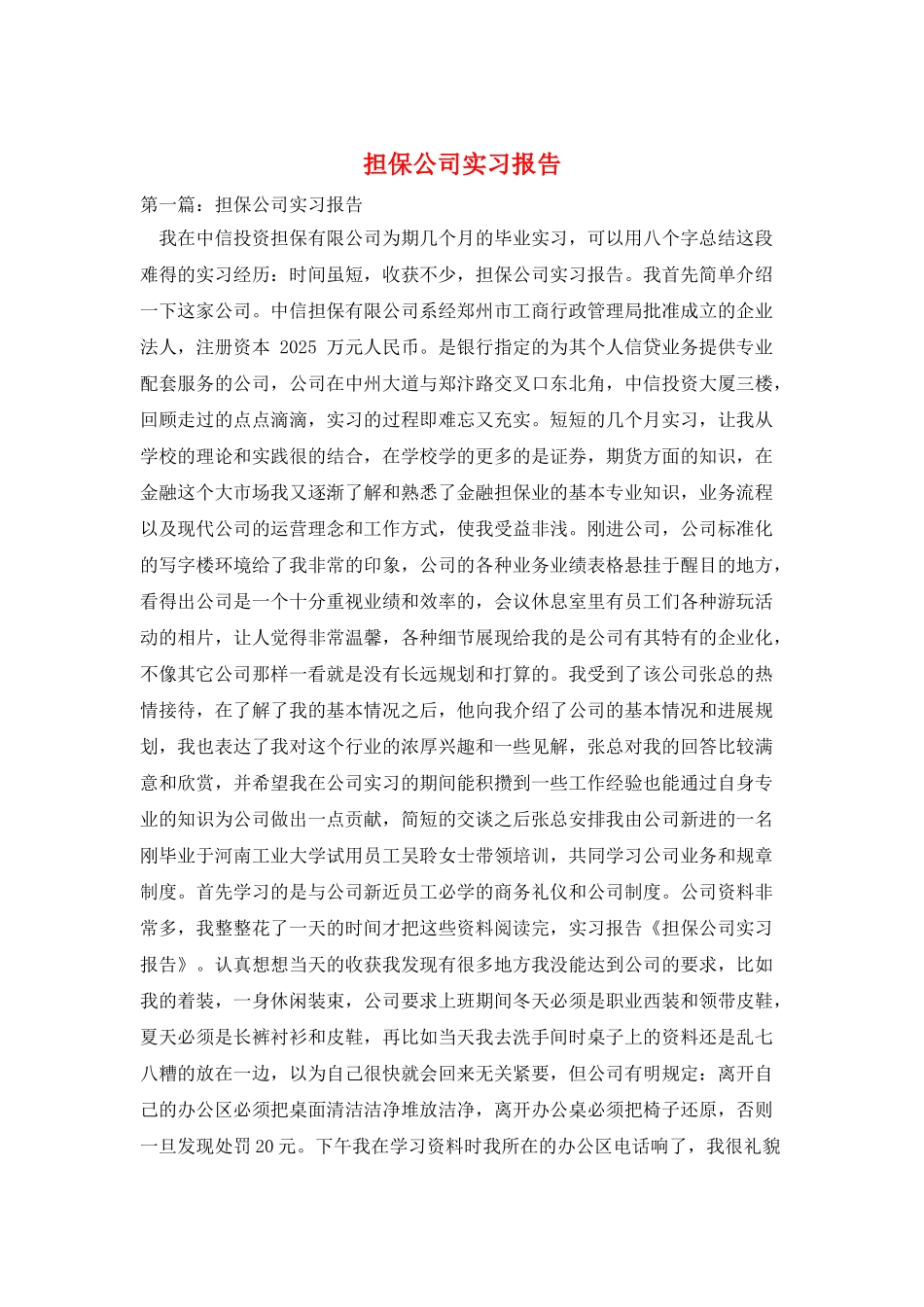 担保公司实习报告_第1页