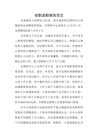 挂职述职报告范文