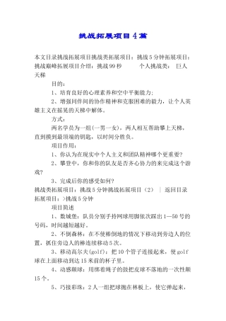 挑战拓展项目4篇